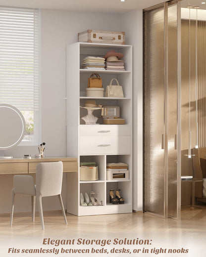 22" Closet System with Drawers, Small Closet Organizer for Walk in Closet