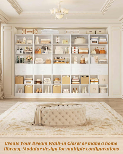18.9" Closet System with Drawers, Small Closet Organizer for Walk in Closet