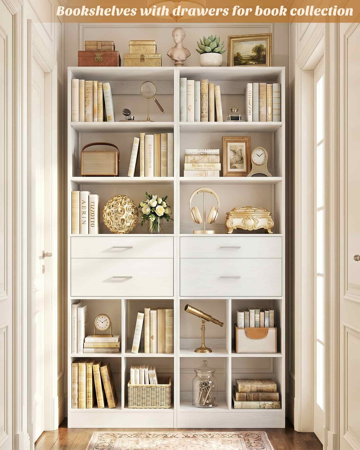 18.9" Closet System with Drawers, Small Closet Organizer for Walk in Closet