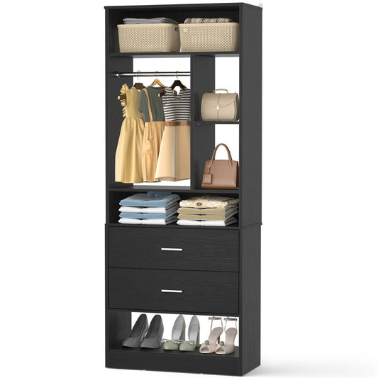 24" Freestanding Closet System with 2 Wood Drawers
