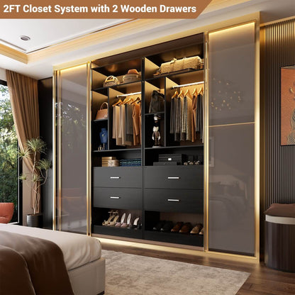 24" Freestanding Closet System with 2 Wood Drawers