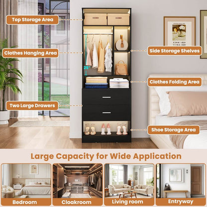 24" Freestanding Closet System with 2 Wood Drawers