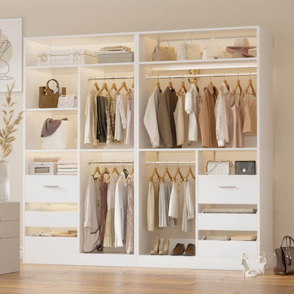 72 Inch Walk In Closet Organizer System with 2 Sets