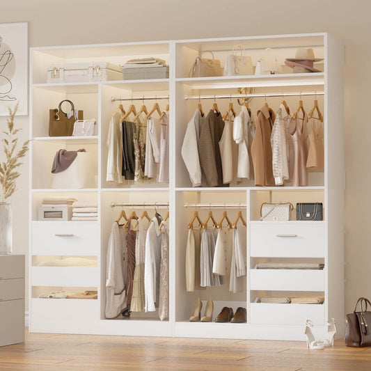 72 Inch Walk In Closet Organizer System with 2 Sets