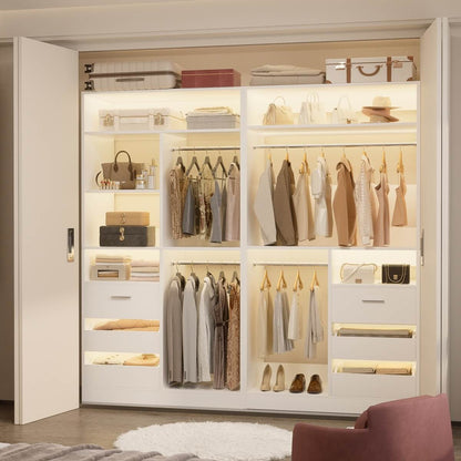 72 Inch Walk In Closet Organizer System with 2 Sets