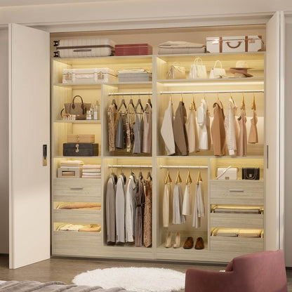72 Inch Walk In Closet Organizer System with 2 Sets