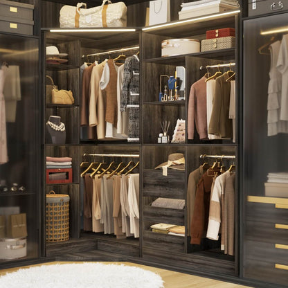 72 Inch Closet Organizer System with Corner Tower, Set of 2