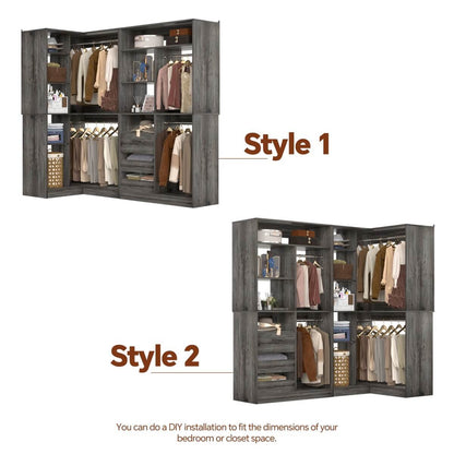 72 Inch Closet Organizer System with Corner Tower, Set of 2