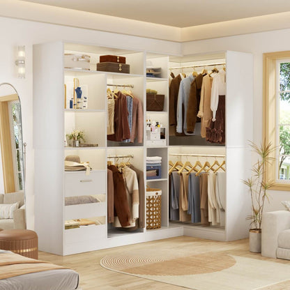 72 Inch Closet Organizer System with Corner Tower, Set of 2