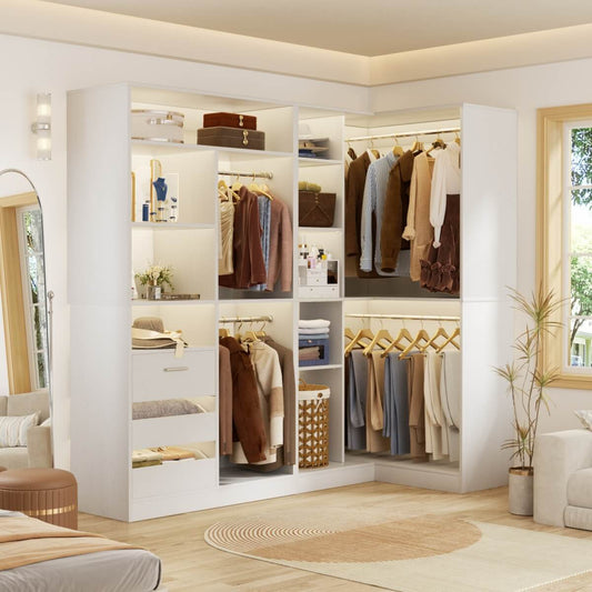 72 Inch Closet Organizer System with Corner Tower, Set of 2