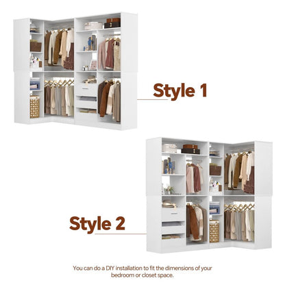72 Inch Closet Organizer System with Corner Tower, Set of 2