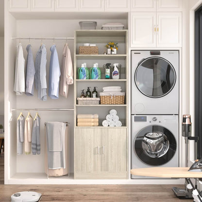 8FT Heavy Duty Closet Organizer System with Adjustable Shelves and Cabinet