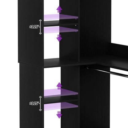 36" Corner Closet System with Hanging Rods for Versatile Storage