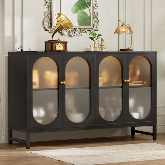 47-In Accent Bar Cabinet with Charging Station, Kitchen Buffet Sideboard