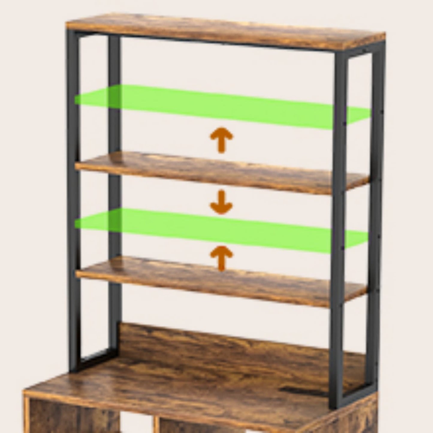 File Cabinet with Charging Station, Bookshelf with Filing Cabinet