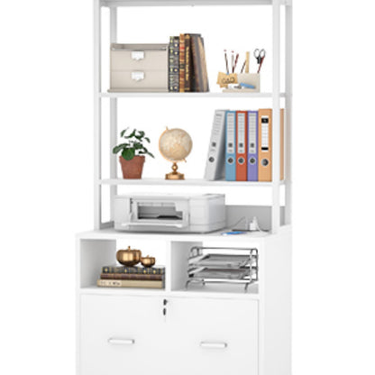 File Cabinet with Charging Station, Bookshelf with Filing Cabinet