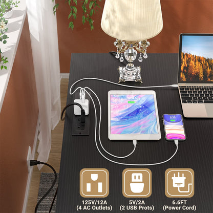 L Shaped Desk with Charging Station, Corner Computer Desk with Hutch