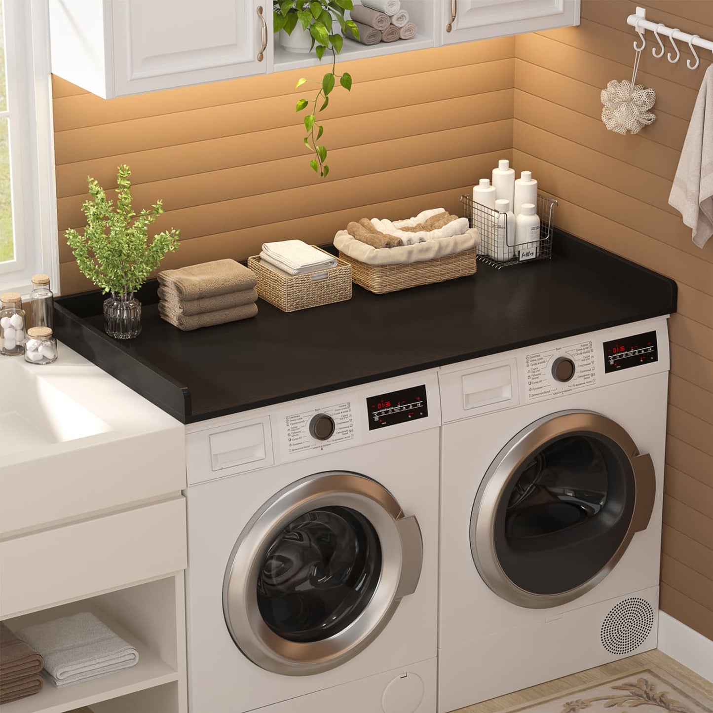 Washer and Dryer Countertop with Non-Slip Pads for Laundry Room