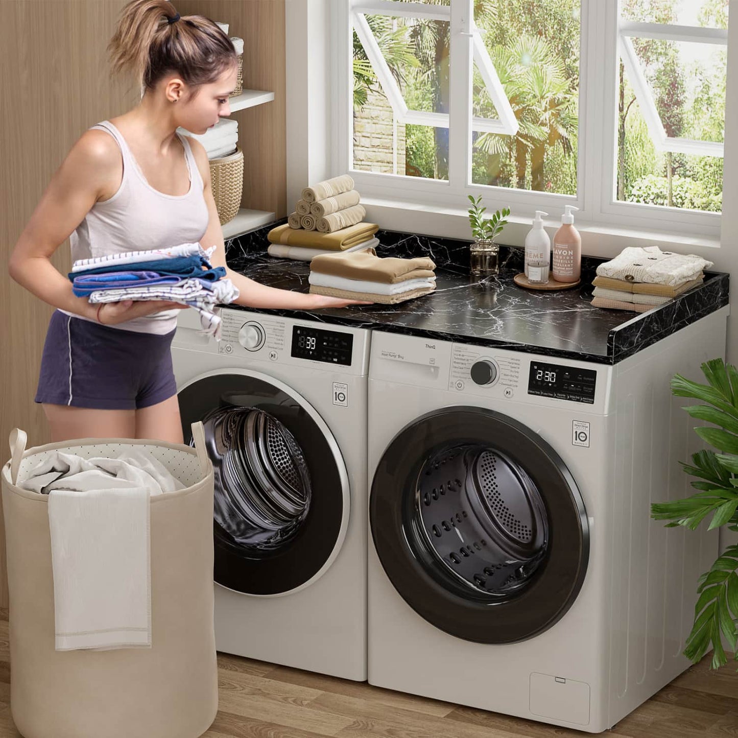 Washer and Dryer Countertop with Non-Slip Pads for Laundry Room