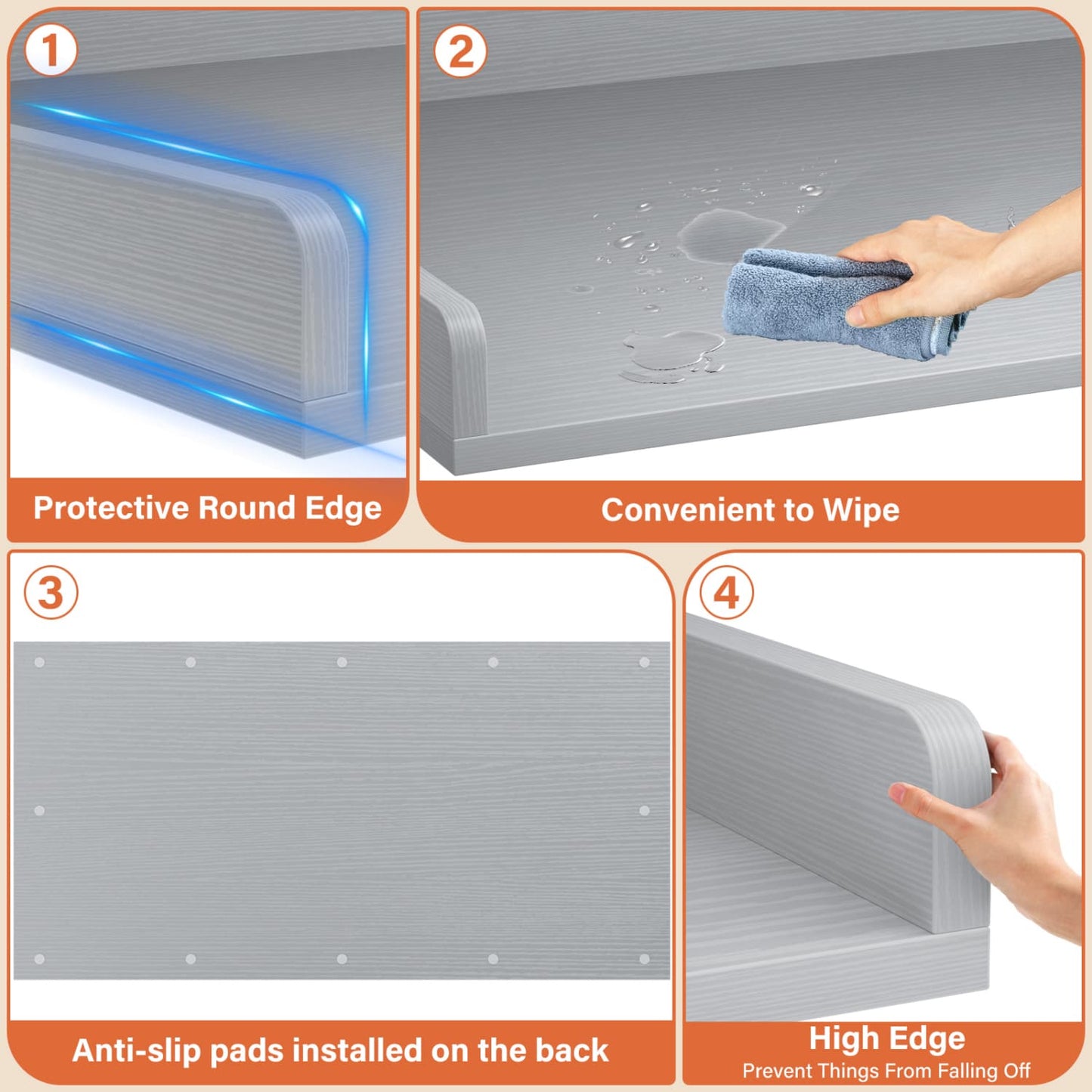 Washer and Dryer Countertop with Non-Slip Pads for Laundry Room
