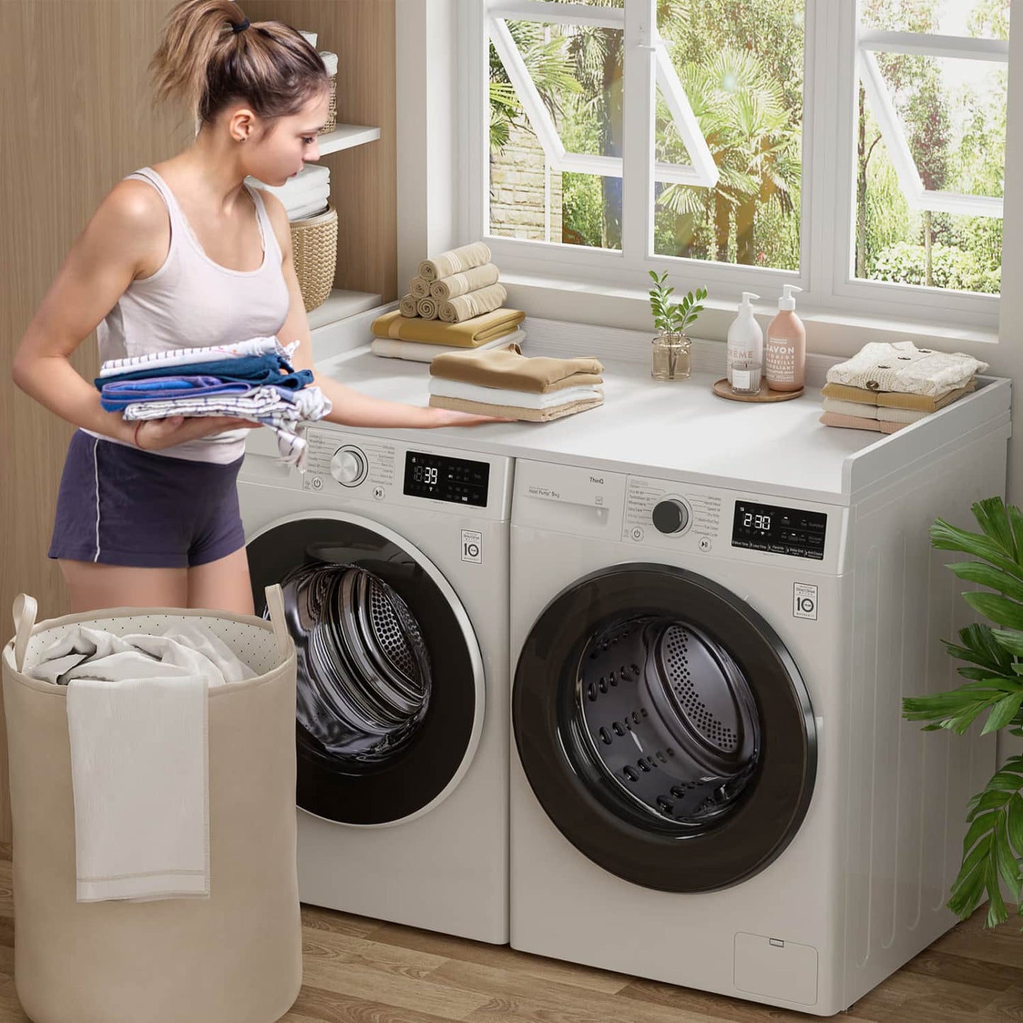 Washer and Dryer Countertop with Non-Slip Pads for Laundry Room
