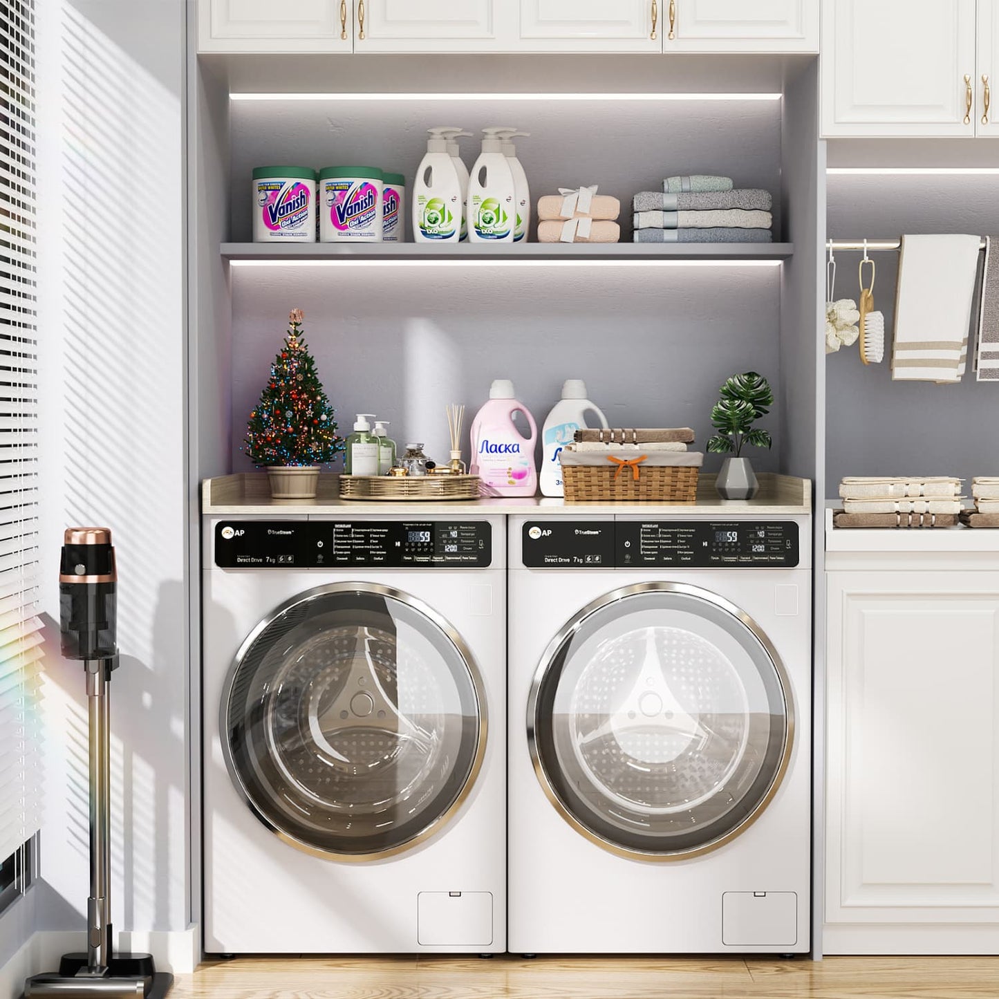 Washer and Dryer Countertop with Non-Slip Pads for Laundry Room