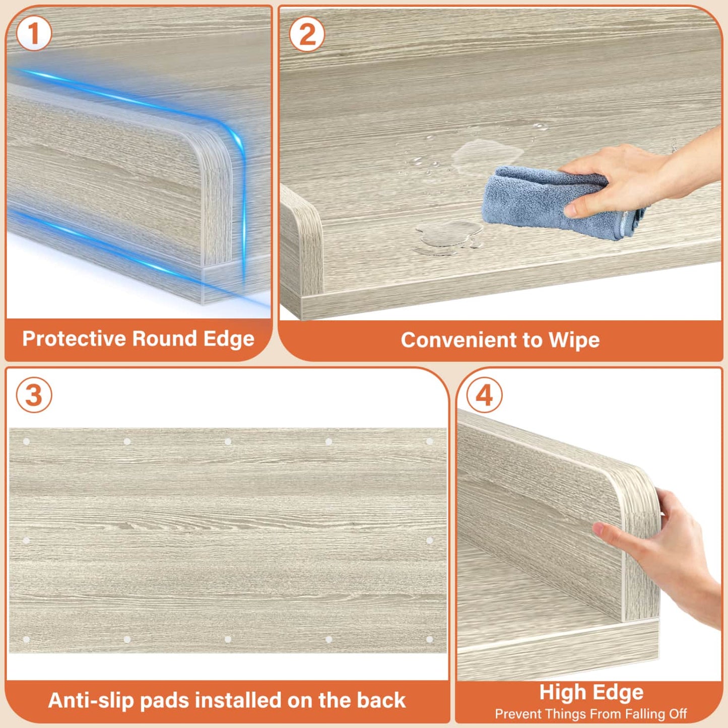 Washer and Dryer Countertop with Non-Slip Pads for Laundry Room