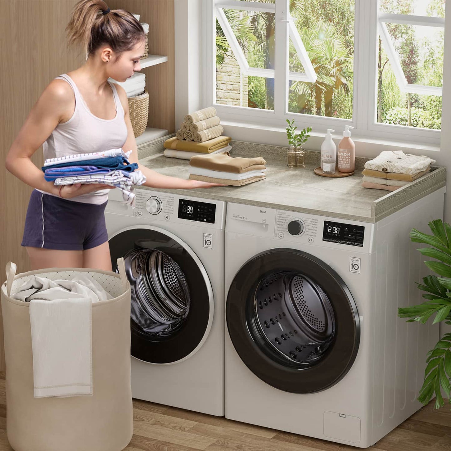 Washer and Dryer Countertop with Non-Slip Pads for Laundry Room