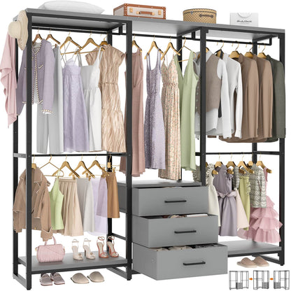 Clothing Rack with Fabric Drawers, Freestanding Closet Organizer