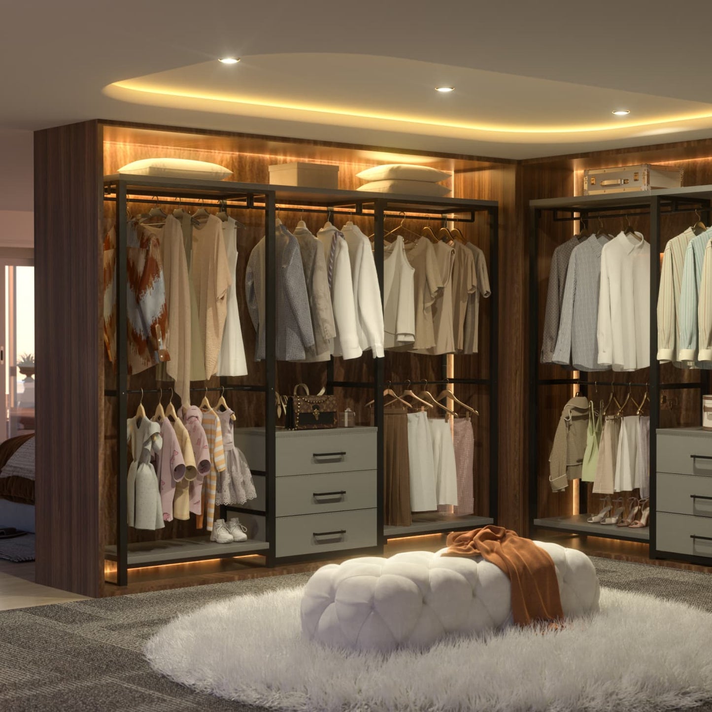 Clothing Rack with Fabric Drawers, Freestanding Closet Organizer