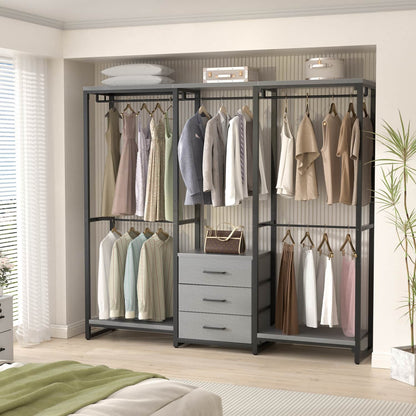 Clothing Rack with Fabric Drawers, Freestanding Closet Organizer