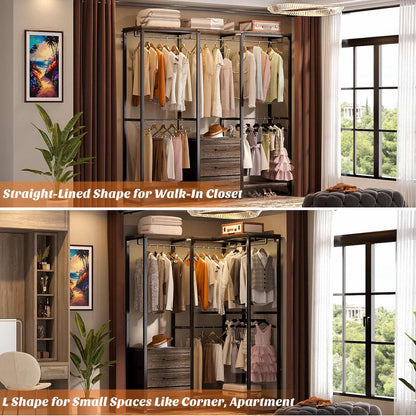 Clothing Rack with Fabric Drawers, Freestanding Closet Organizer