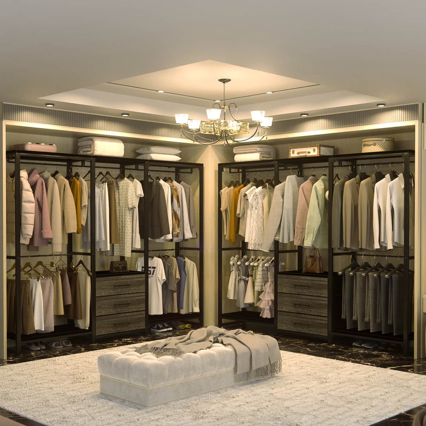 Clothing Rack with Fabric Drawers, Freestanding Closet Organizer