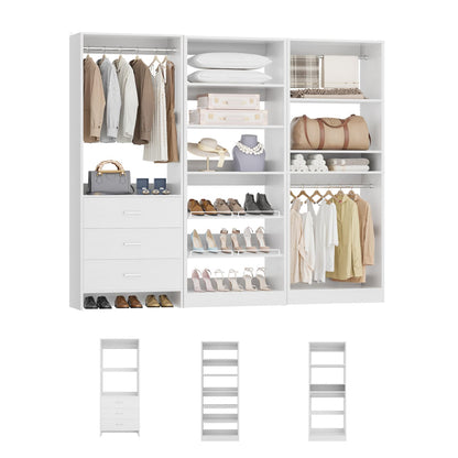 Closet System with Adjustable Shoe Shelves and Drawers