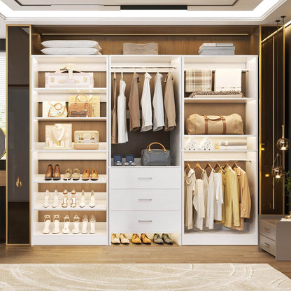 Closet System with Adjustable Shoe Shelves and Drawers