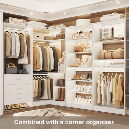 Closet System with Adjustable Shoe Shelves and Drawers