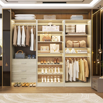Closet System with Adjustable Shoe Shelves and Drawers