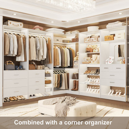 Closet System with Adjustable Shoe Shelves and Drawers