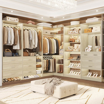 Closet System with Adjustable Shoe Shelves and Drawers