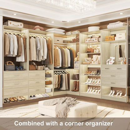Closet System with Adjustable Shoe Shelves and Drawers
