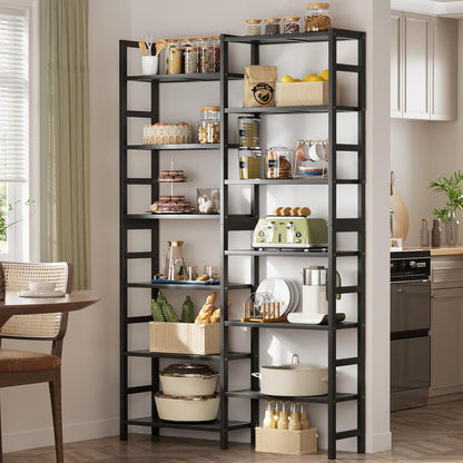 Dual Bamboo Bookshelf with 12 Open Shelves, 41-In  Display  Storage Shelving