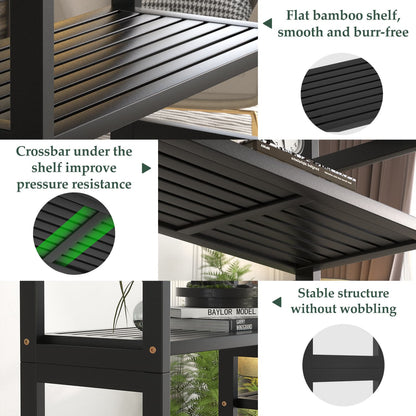 Dual Bamboo Bookshelf with 12 Open Shelves, 41-In  Display  Storage Shelving