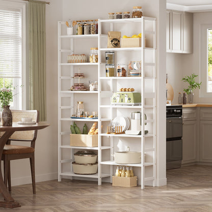 Dual Bamboo Bookshelf with 12 Open Shelves, 41-In  Display  Storage Shelving