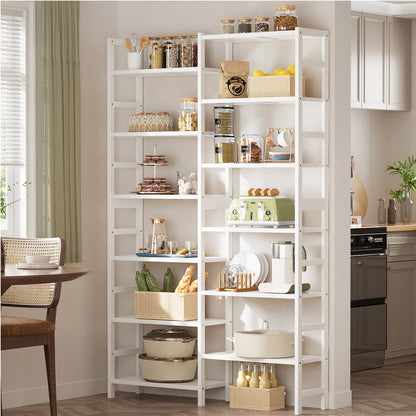 Dual Bamboo Bookshelf with 12 Open Shelves, 41-In  Display  Storage Shelving