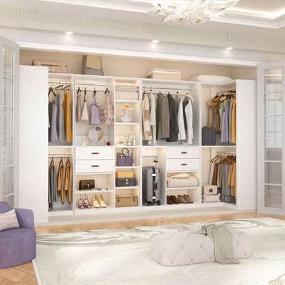 71-In Freestanding Closet System Set with Wood Drawers
