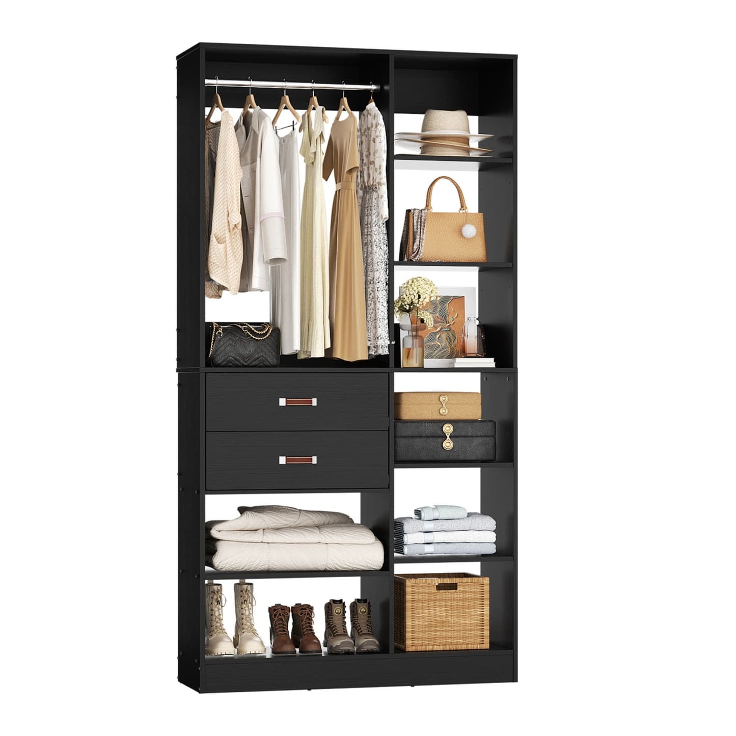 40'' Freestanding Closet System with 10 Shelves, Closet Organizer