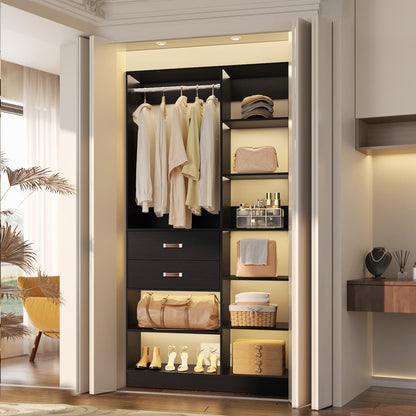 40'' Freestanding Closet System with 10 Shelves, Closet Organizer