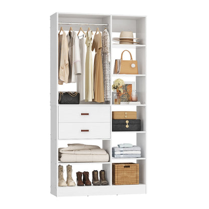 40'' Freestanding Closet System with 10 Shelves, Closet Organizer