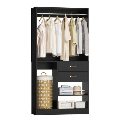 40-In Closet Organizer with Drawers, Freestanding Closet System