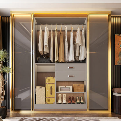 40-In Closet Organizer with Drawers, Freestanding Closet System
